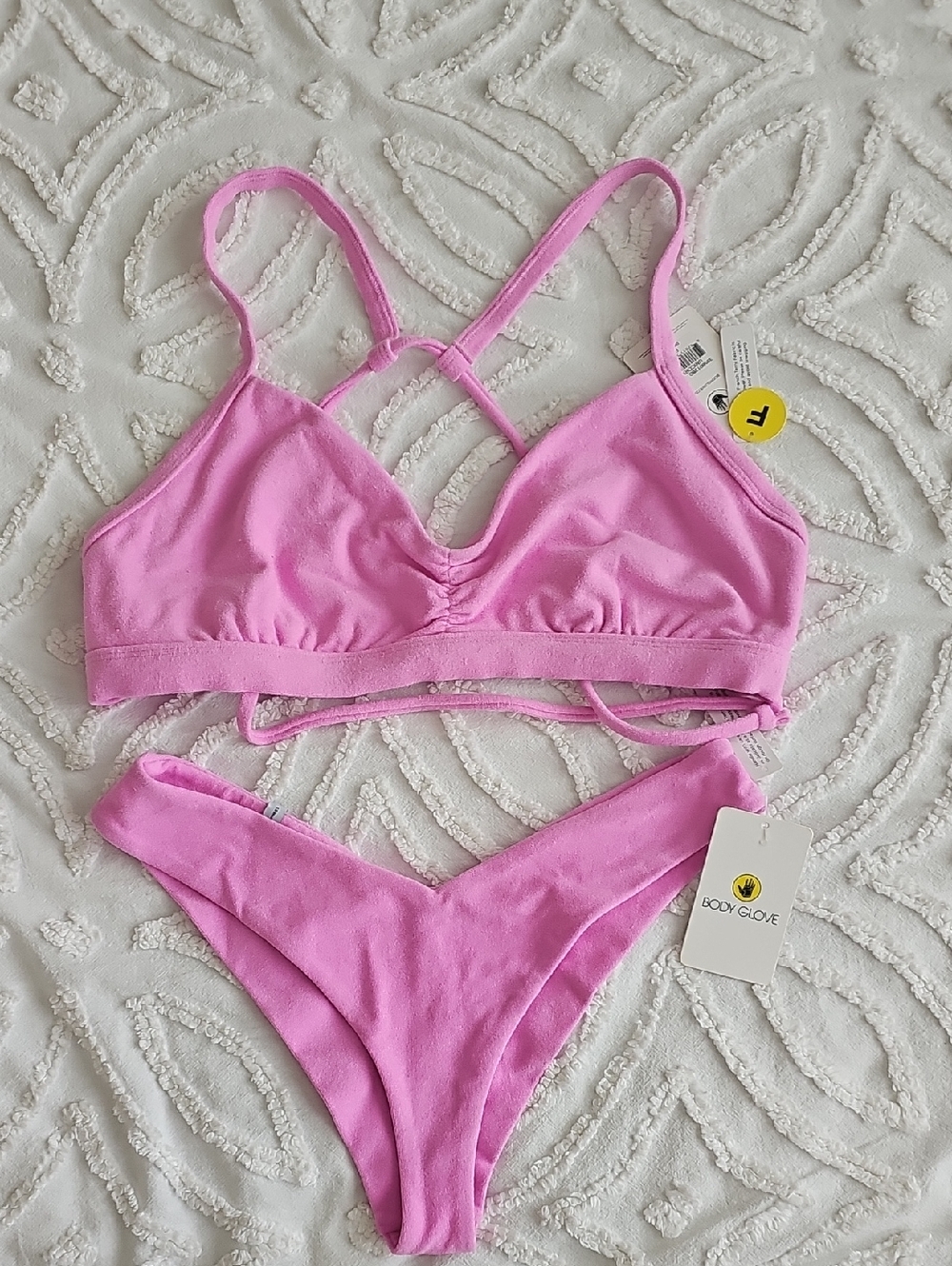 Body Glove Bubblegum Pink Strappy Bikini Set NWT